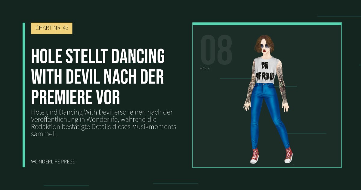 Wonderlife Press: Hole stellt Dancing With Devil nach der Premiere vor. Künstlerporträt. CHART NR. 42.