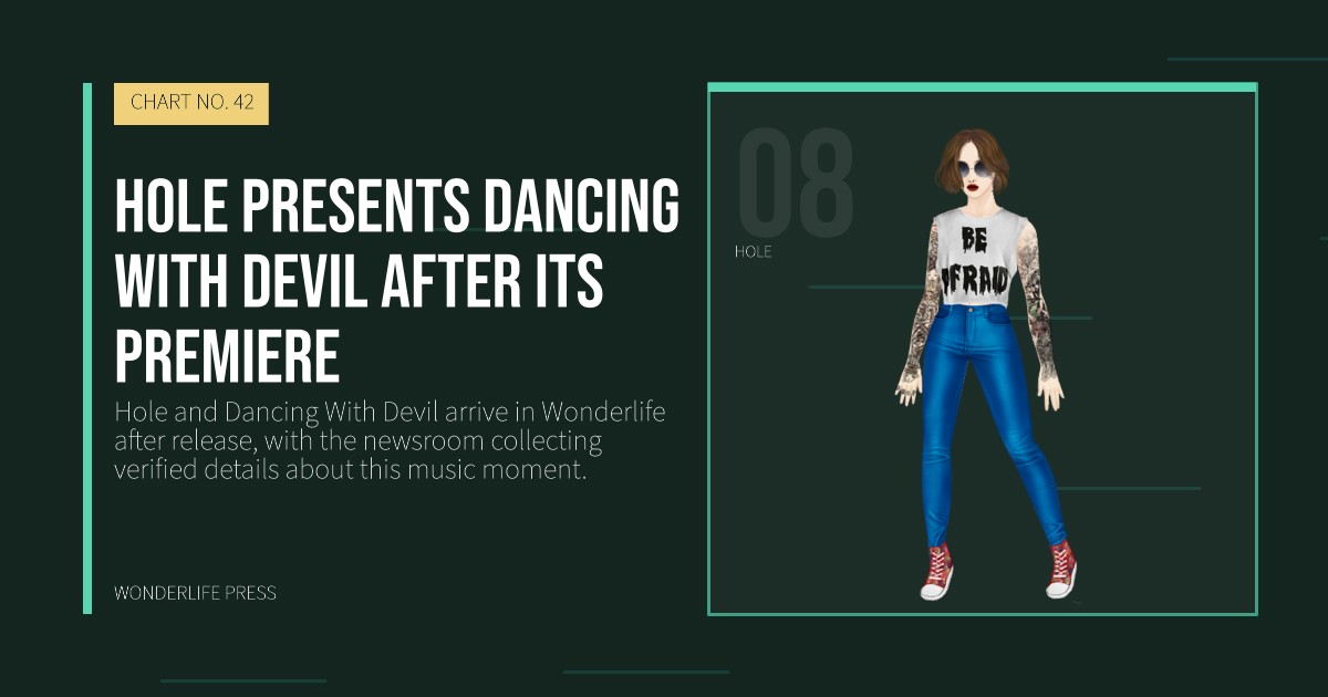 Wonderlife Press: Hole presents Dancing With Devil after its premiere. artist portrait. CHART NO. 42.