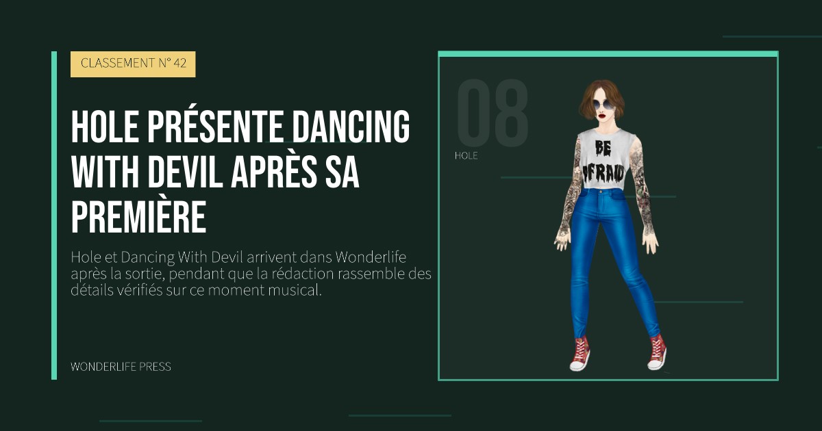 Wonderlife Press: Hole présente Dancing With Devil après sa première. portrait des artistes. CLASSEMENT N° 42.