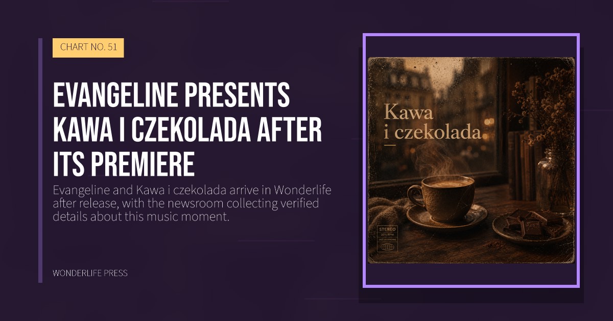 Wonderlife Press: Evangeline presents Kawa i czekolada after its premiere. release artwork. CHART NO. 51.