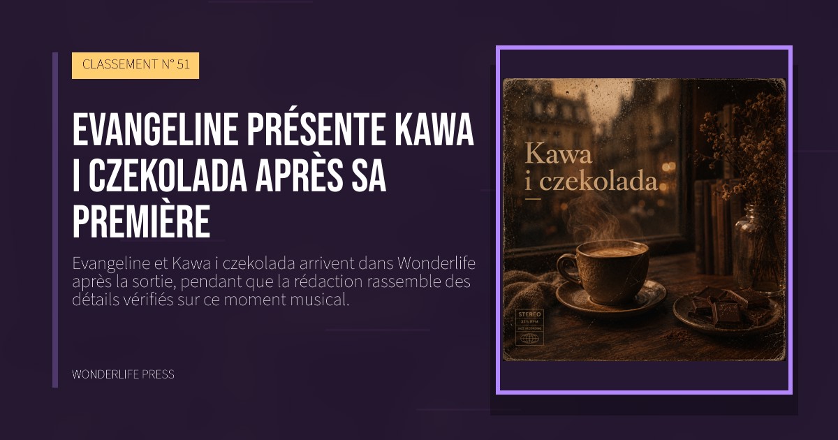 Wonderlife Press: Evangeline présente Kawa i czekolada après sa première. pochette de la sortie. CLASSEMENT N° 51.