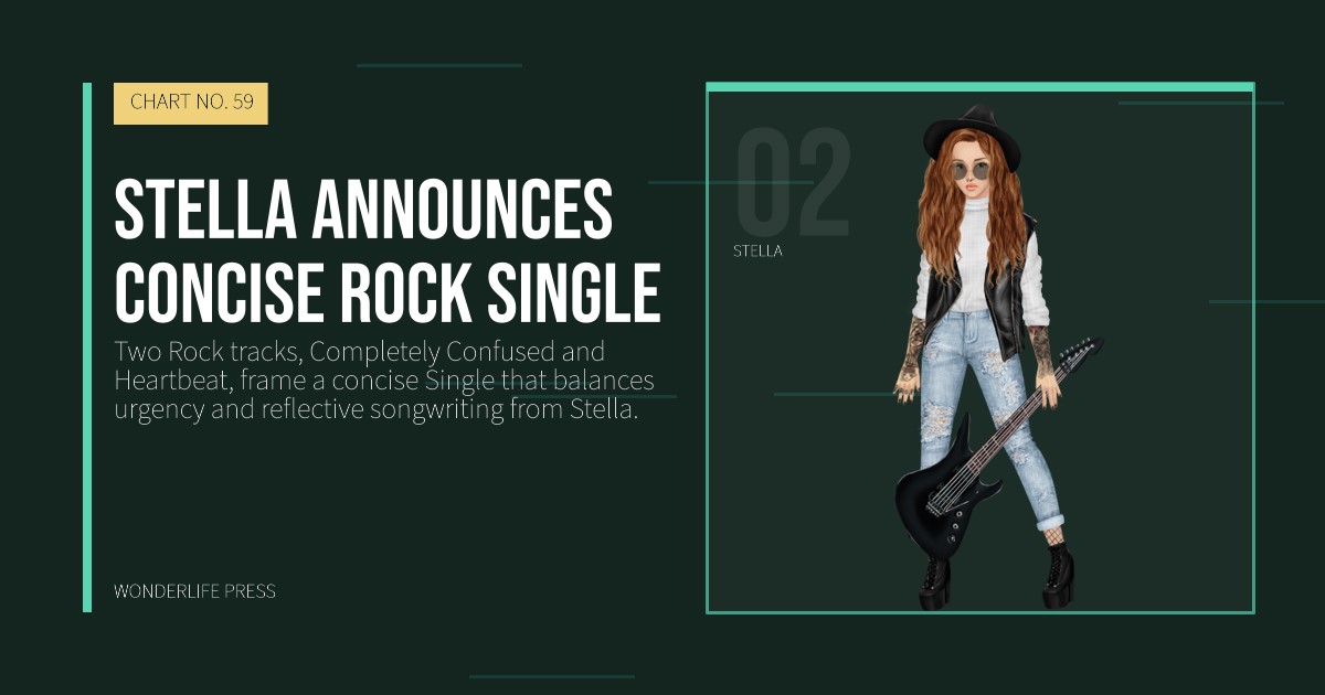 Wonderlife Press: Stella announces concise rock Single. artist portrait. CHART NO. 59.