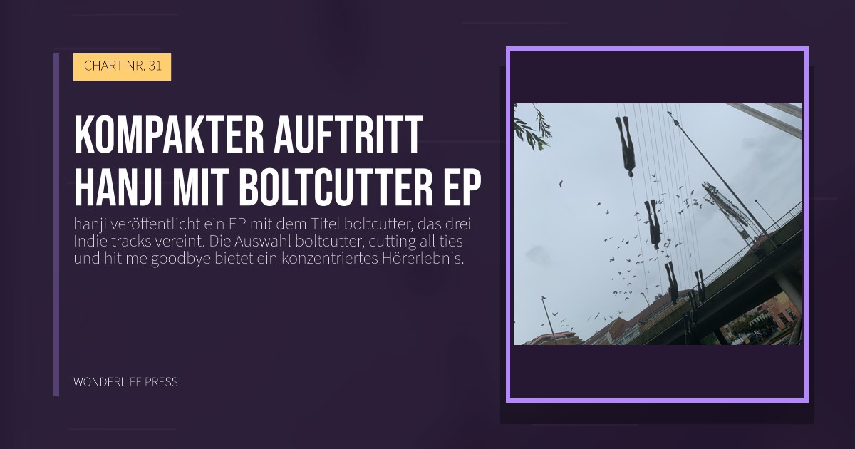 Wonderlife Press: Kompakter auftritt hanji mit boltcutter EP. Veröffentlichungscover. CHART NR. 31.