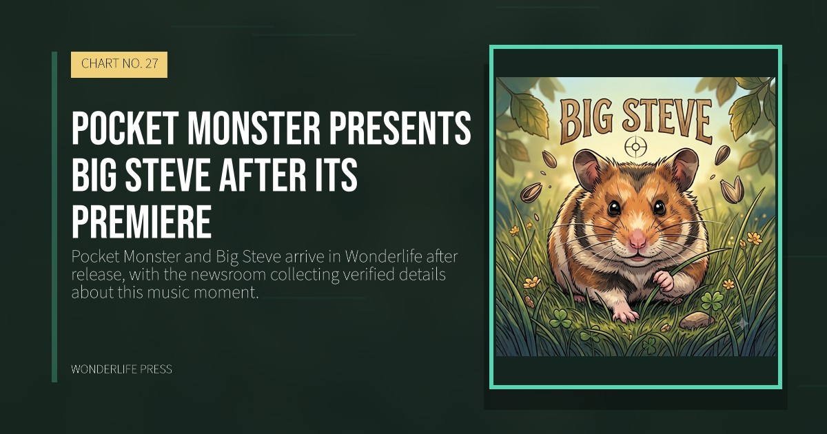 Wonderlife Press: Pocket Monster presents Big Steve after its premiere. release artwork. CHART NO. 27.