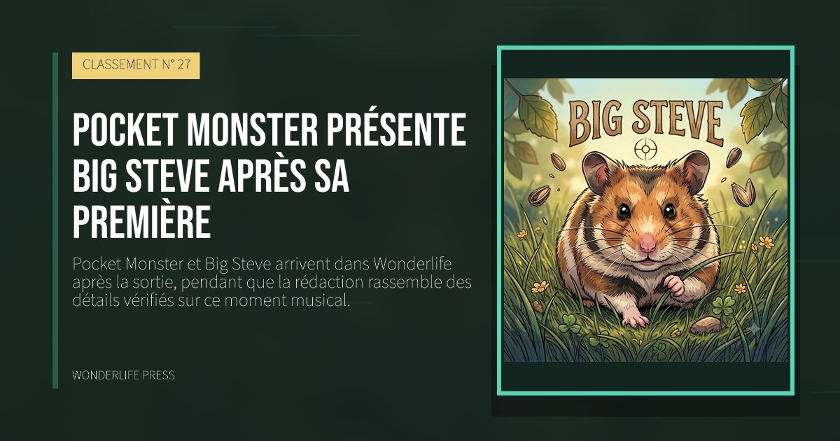 Wonderlife Press: Pocket Monster présente Big Steve après sa première. pochette de la sortie. CLASSEMENT N° 27.