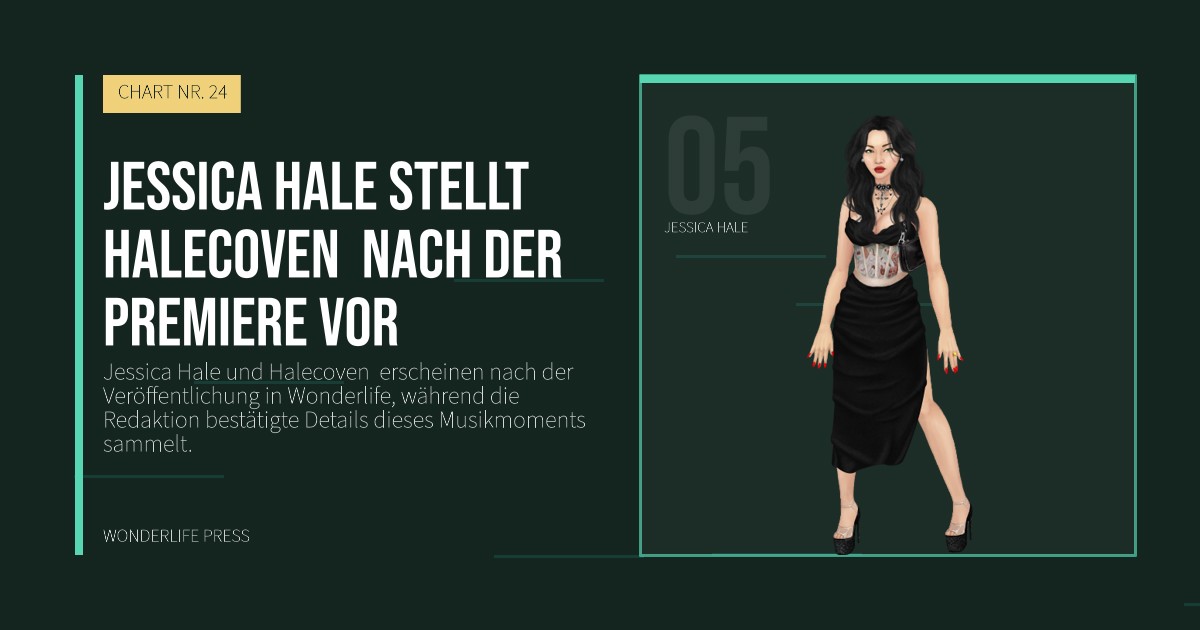 Wonderlife Press: Jessica Hale stellt Halecoven  nach der Premiere vor. Künstlerporträt. CHART NR. 24.