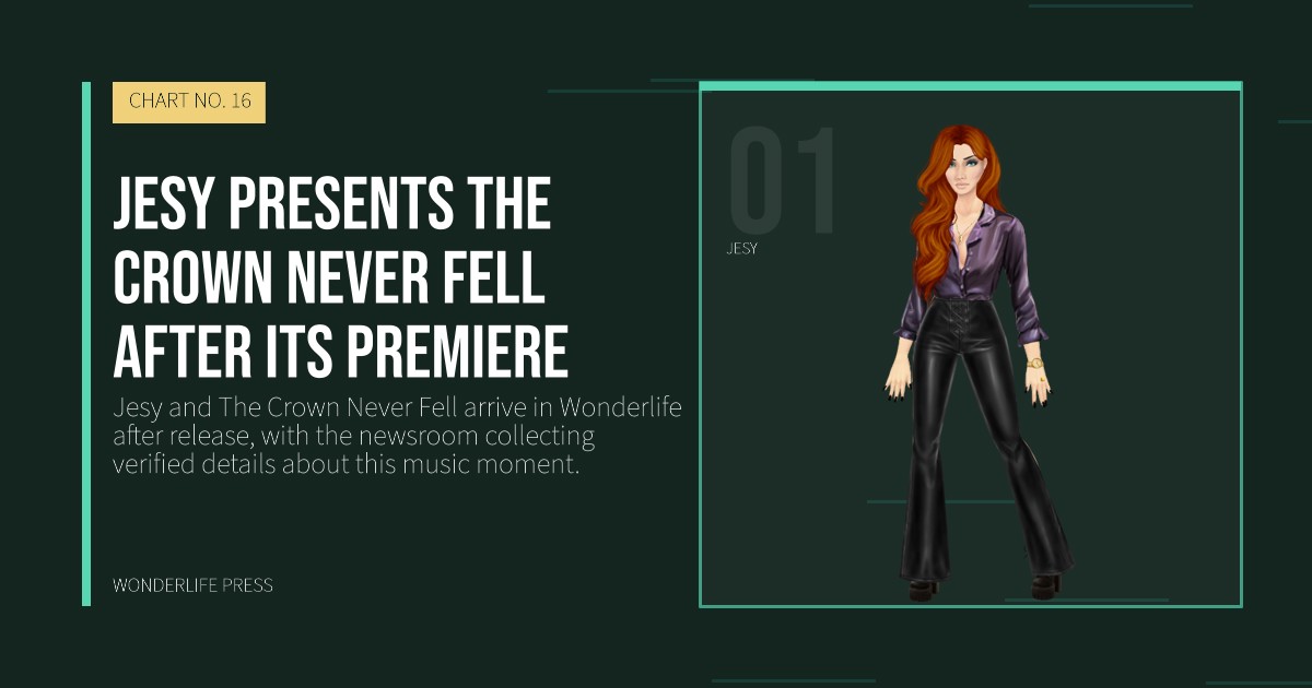 Wonderlife Press: Jesy presents The Crown Never Fell after its premiere. artist portrait. CHART NO. 16.