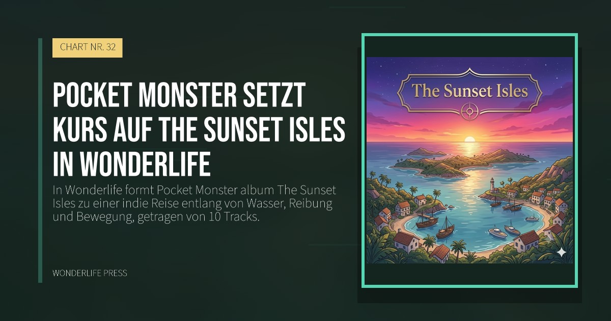 Wonderlife Press: Pocket Monster setzt Kurs auf The Sunset Isles in Wonderlife. Veröffentlichungscover. CHART NR. 32.
