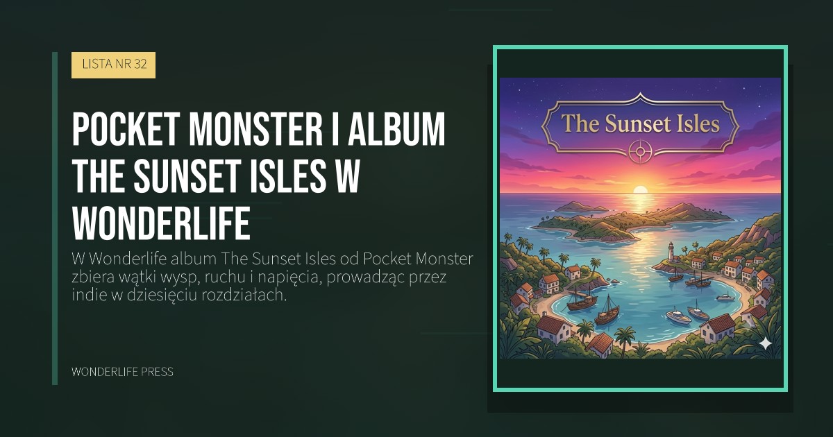 Wonderlife Press: Pocket Monster i album The Sunset Isles w Wonderlife. okładka wydawnictwa. LISTA NR 32.
