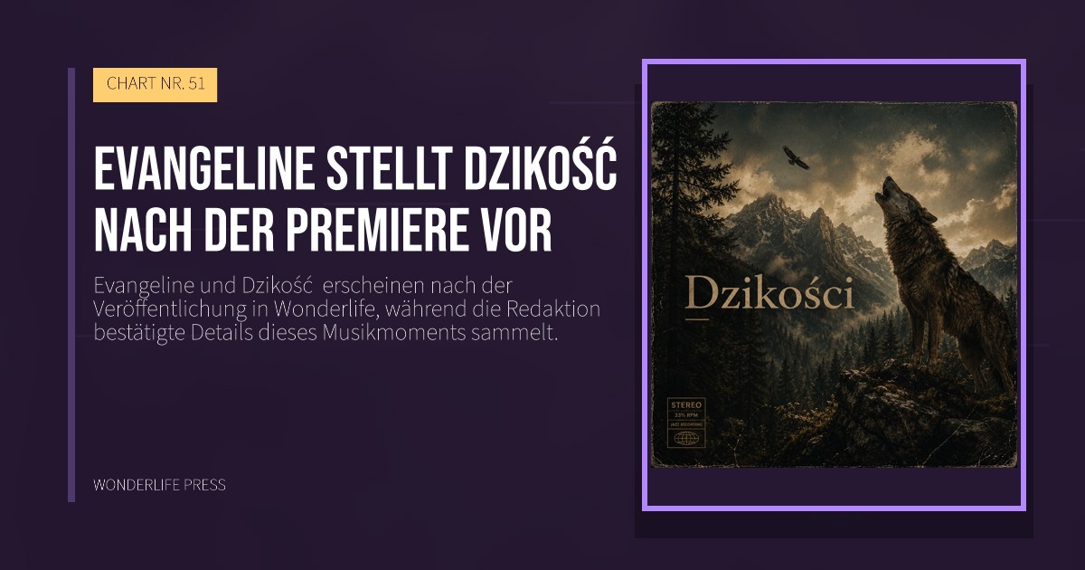 Wonderlife Press: Evangeline stellt Dzikość  nach der Premiere vor. Veröffentlichungscover. CHART NR. 51.