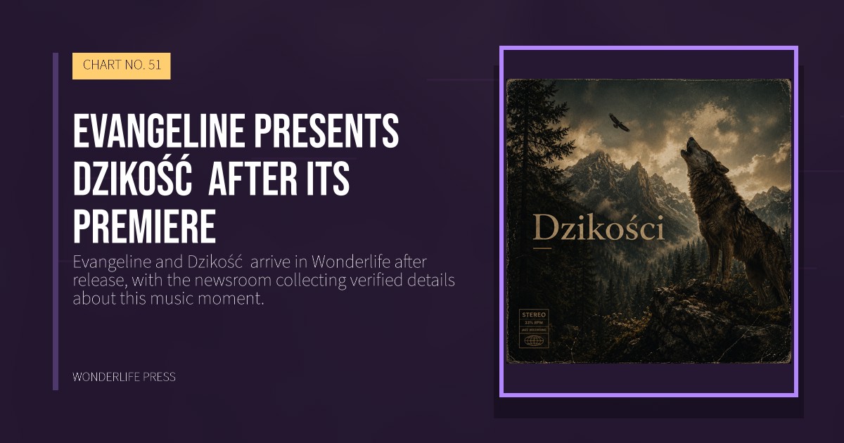 Wonderlife Press: Evangeline presents Dzikość  after its premiere. release artwork. CHART NO. 51.