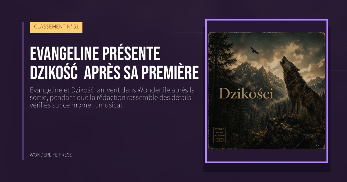 Wonderlife Press: Evangeline présente Dzikość  après sa première. pochette de la sortie. CLASSEMENT N° 51.