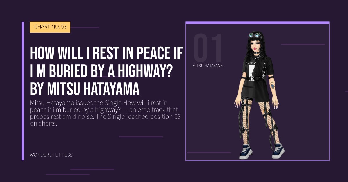 Wonderlife Press: How will i rest in peace if i m buried by a highway? by Mitsu Hatayama. artist portrait. CHART NO. 53.
