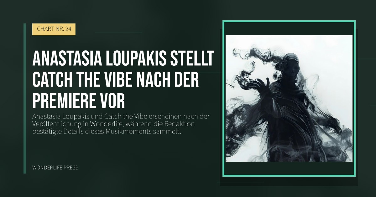 Wonderlife Press: Anastasia Loupakis stellt Catch the Vibe nach der Premiere vor. Veröffentlichungscover. CHART NR. 24.