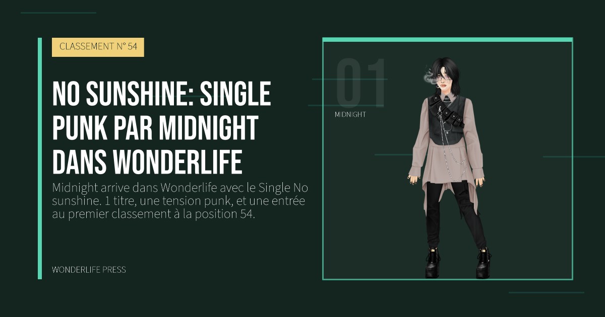 Wonderlife Press: No sunshine: single punk par Midnight dans Wonderlife. portrait des artistes. CLASSEMENT N° 54.