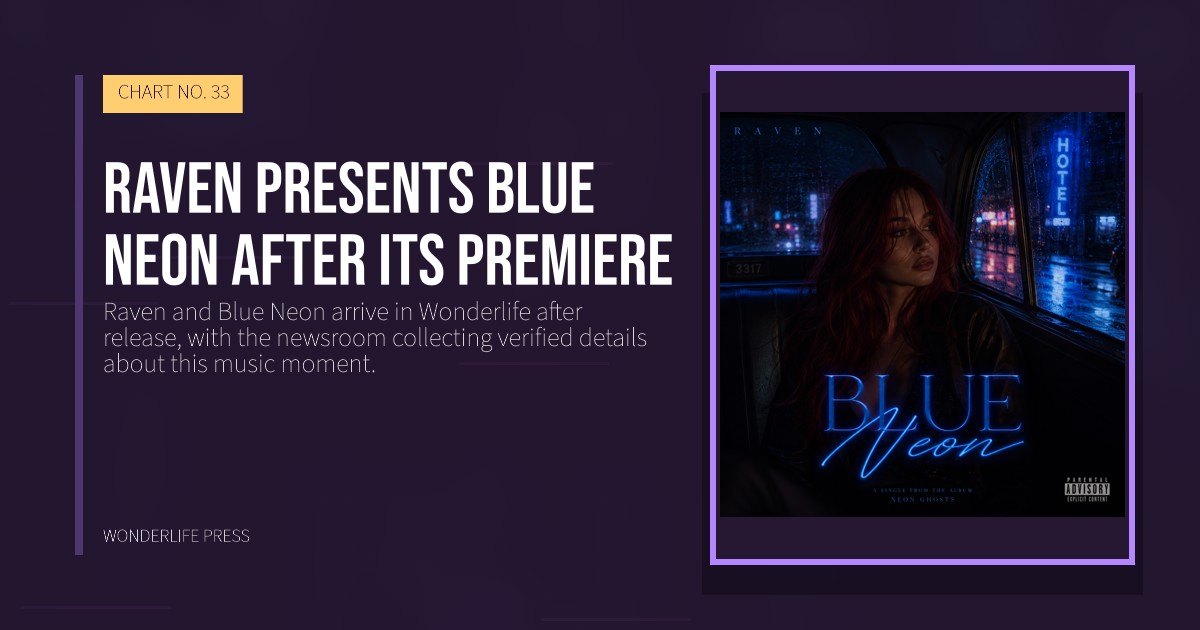 Wonderlife Press: Raven presents Blue Neon after its premiere. release artwork. CHART NO. 33.