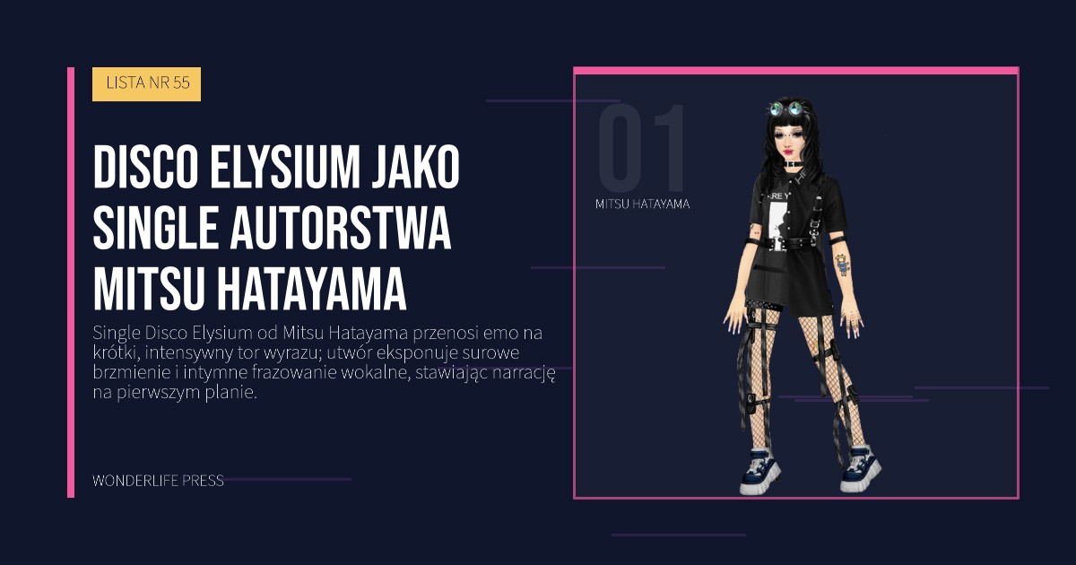 Wonderlife Press: Disco Elysium jako Single autorstwa Mitsu Hatayama. portret artystów. LISTA NR 55.