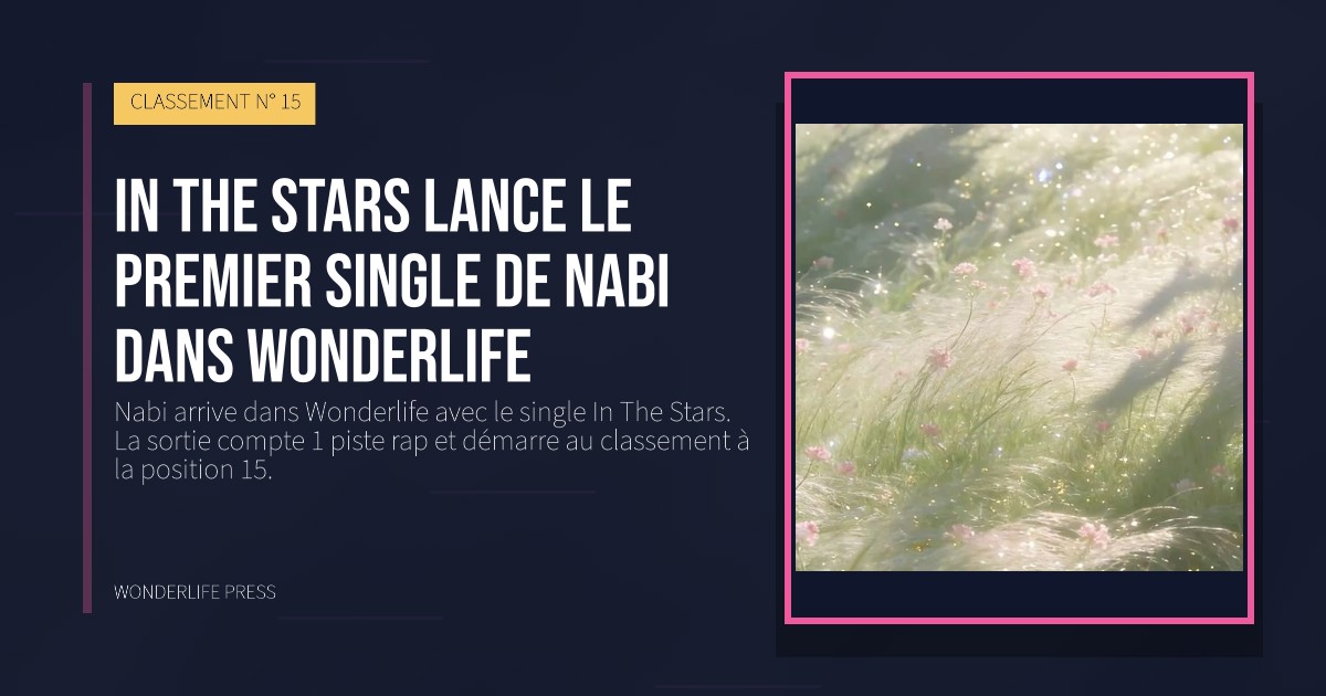 Wonderlife Press: In The Stars lance le premier single de Nabi dans Wonderlife. pochette de la sortie. CLASSEMENT N° 15.