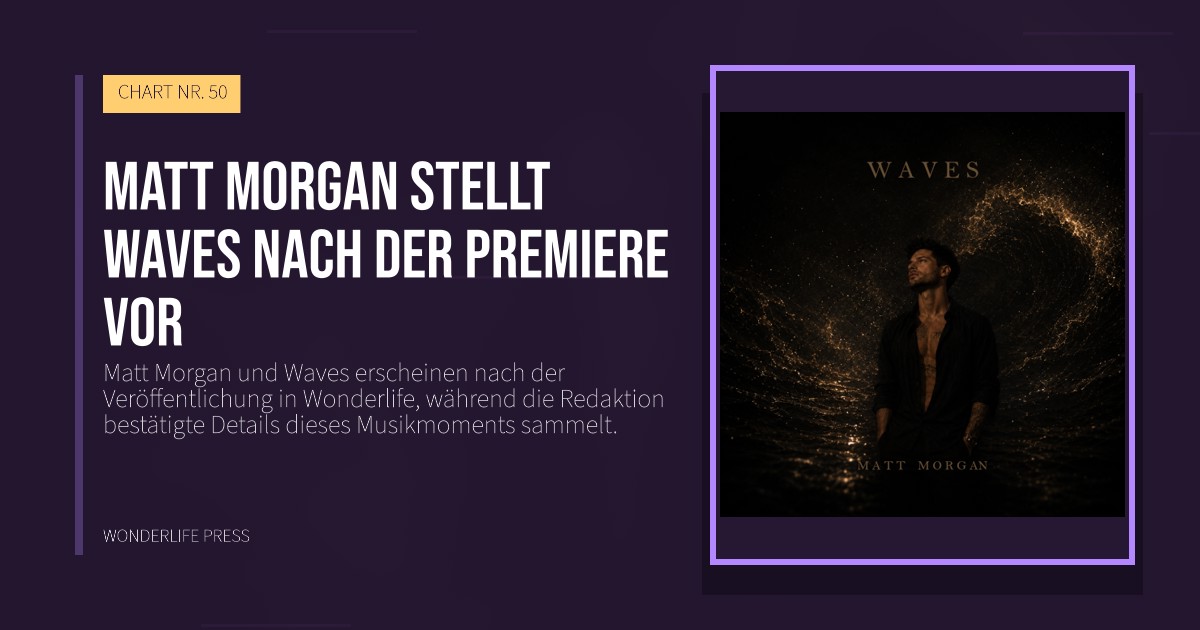 Wonderlife Press: Matt Morgan stellt Waves nach der Premiere vor. Veröffentlichungscover. CHART NR. 50.