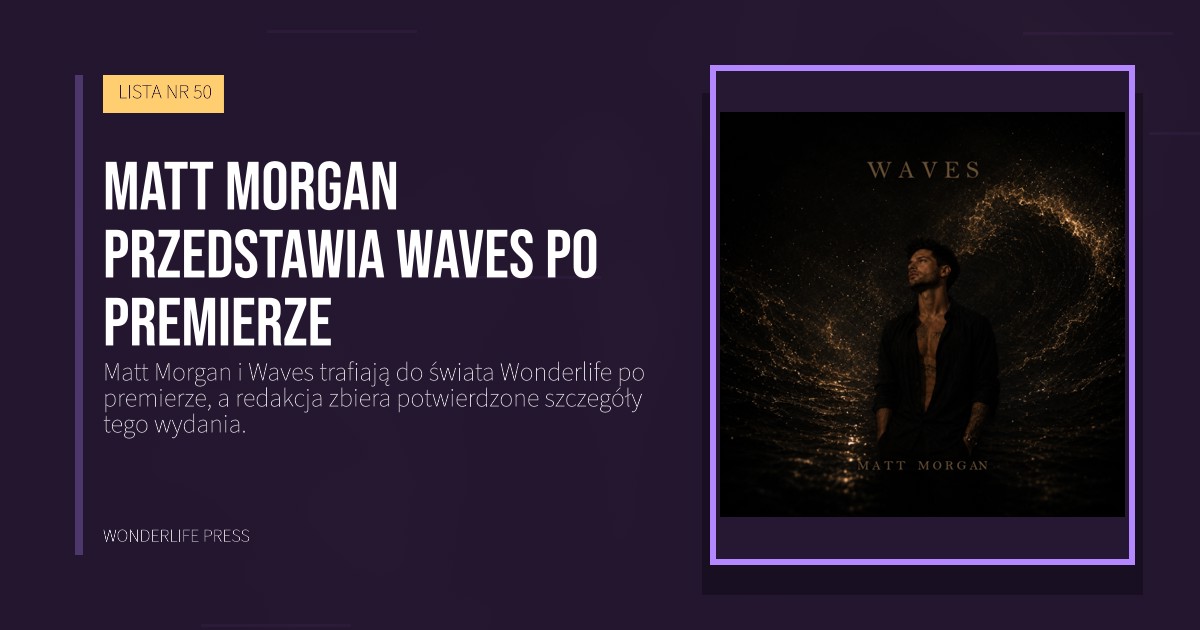Wonderlife Press: Matt Morgan przedstawia Waves po premierze. okładka wydawnictwa. LISTA NR 50.