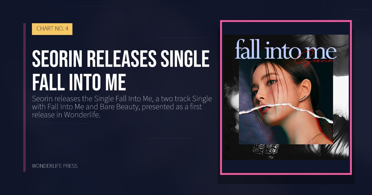 Wonderlife Press: Seorin releases single Fall Into Me. release artwork. CHART NO. 4.