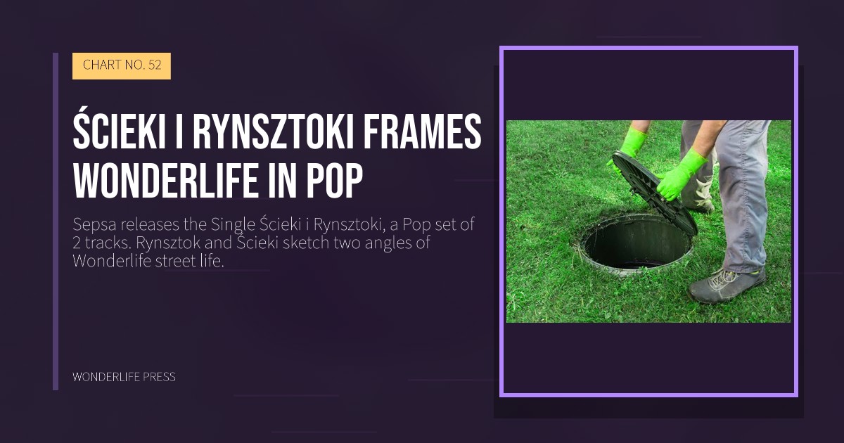 Wonderlife Press: Ścieki i Rynsztoki frames Wonderlife in pop. release artwork. CHART NO. 52.