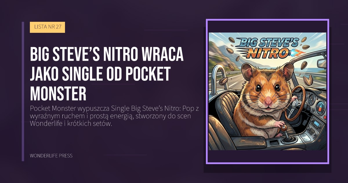 Wonderlife Press: Big Steve’s Nitro wraca jako Single od Pocket Monster. okładka wydawnictwa. LISTA NR 27.