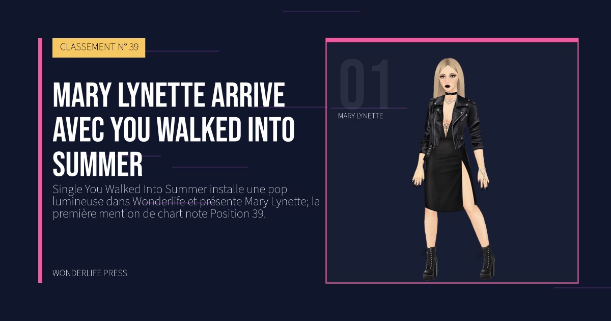Wonderlife Press: Mary Lynette arrive avec You Walked Into Summer. portrait des artistes. CLASSEMENT N° 39.