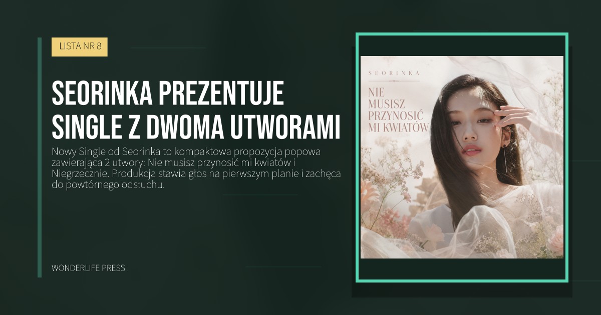 Wonderlife Press: Seorinka prezentuje Single z dwoma utworami. okładka wydawnictwa. LISTA NR 8.