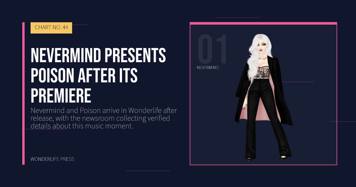Wonderlife Press: Nevermind presents Poison after its premiere. artist portrait. CHART NO. 44.