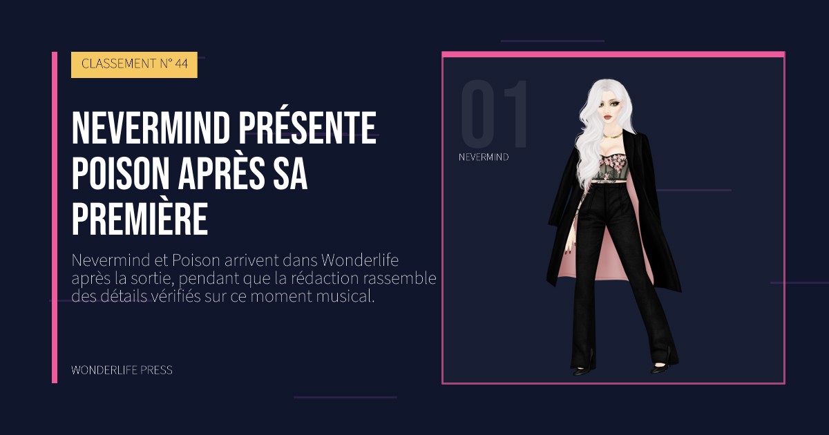 Wonderlife Press: Nevermind présente Poison après sa première. portrait des artistes. CLASSEMENT N° 44.