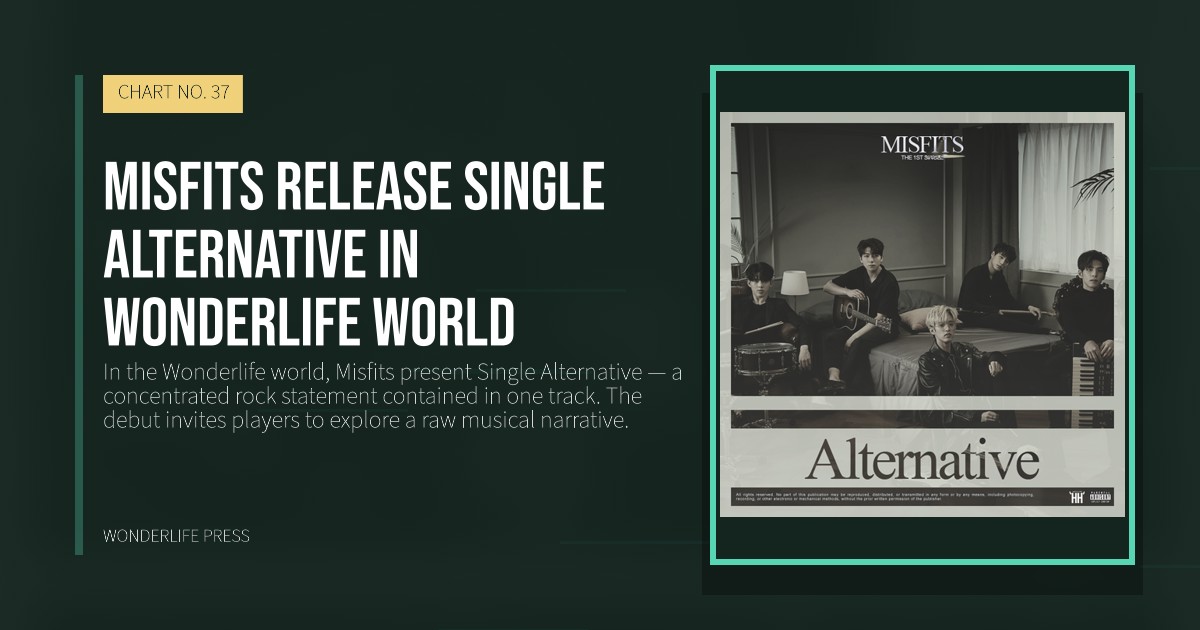 Wonderlife Press: Misfits release Single Alternative in Wonderlife world. release artwork. CHART NO. 37.