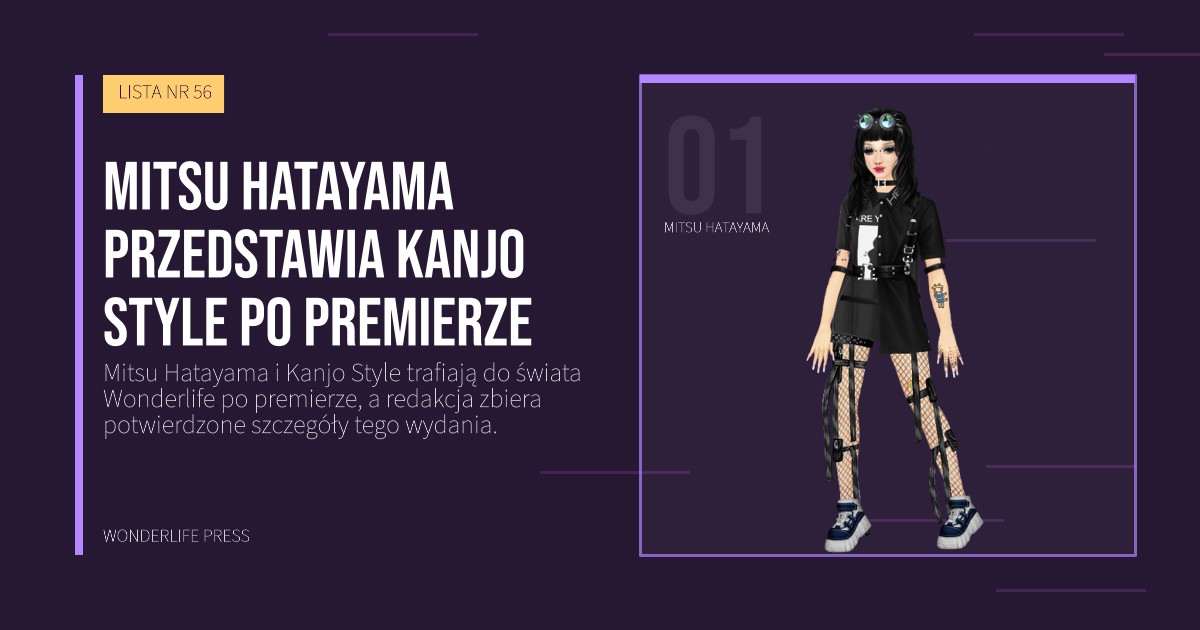 Wonderlife Press: Mitsu Hatayama przedstawia Kanjo Style po premierze. portret artystów. LISTA NR 56.