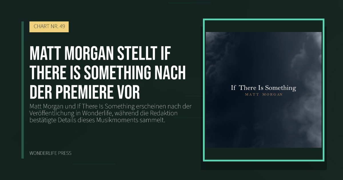 Wonderlife Press: Matt Morgan stellt If There Is Something nach der Premiere vor. Veröffentlichungscover. CHART NR. 49.