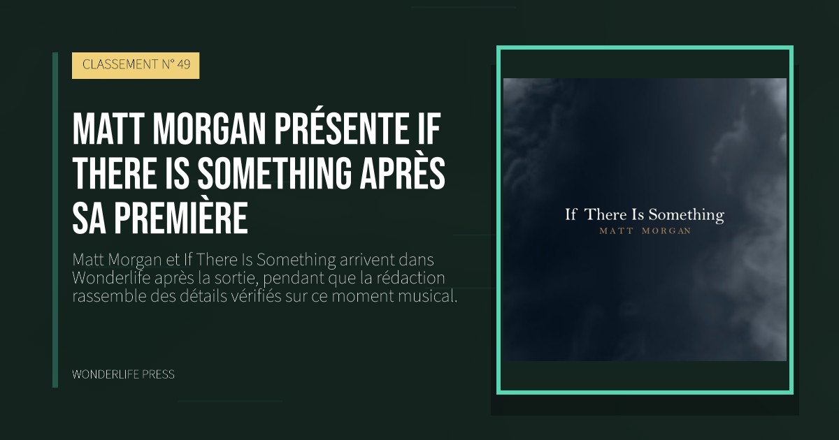 Wonderlife Press: Matt Morgan présente If There Is Something après sa première. pochette de la sortie. CLASSEMENT N° 49.