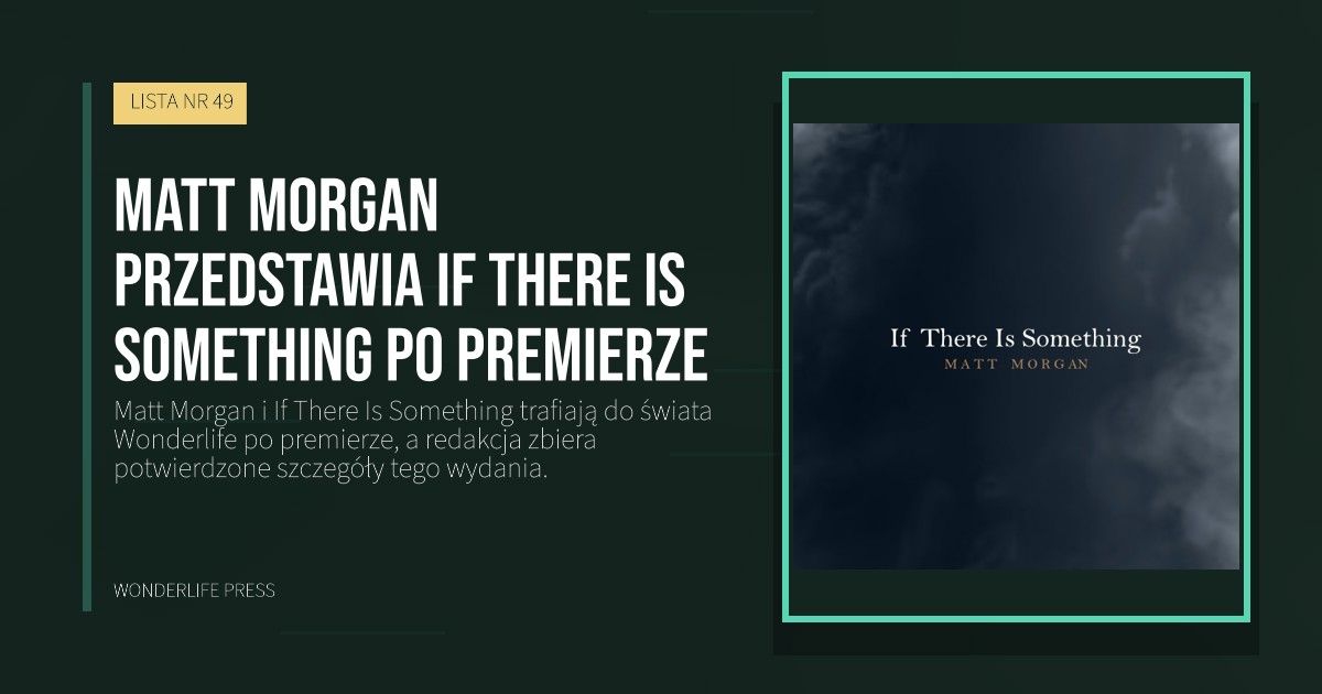 Wonderlife Press: Matt Morgan przedstawia If There Is Something po premierze. okładka wydawnictwa. LISTA NR 49.