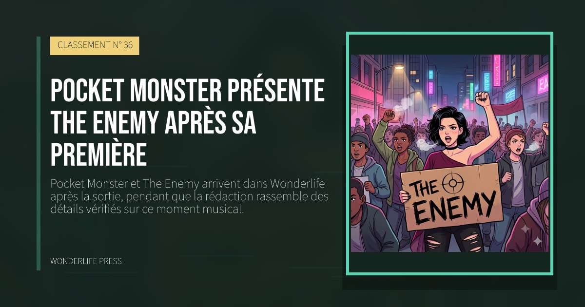 Wonderlife Press: Pocket Monster présente The Enemy après sa première. pochette de la sortie. CLASSEMENT N° 36.
