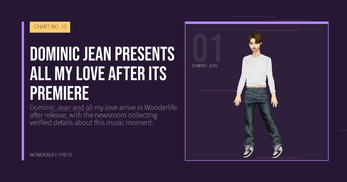 Wonderlife Press: Dominic Jean presents all my love after its premiere. artist portrait. CHART NO. 10.