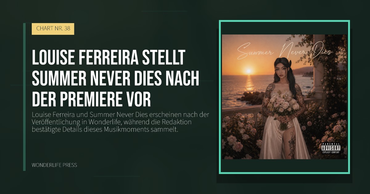 Wonderlife Press: Louise Ferreira stellt Summer Never Dies nach der Premiere vor. Veröffentlichungscover. CHART NR. 38.