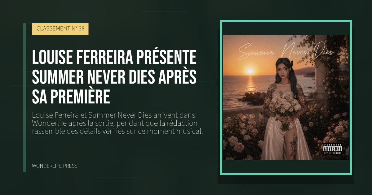 Wonderlife Press: Louise Ferreira présente Summer Never Dies après sa première. pochette de la sortie. CLASSEMENT N° 38.