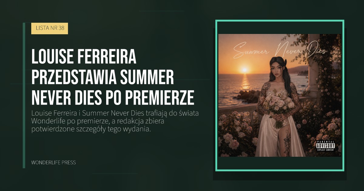 Wonderlife Press: Louise Ferreira przedstawia Summer Never Dies po premierze. okładka wydawnictwa. LISTA NR 38.