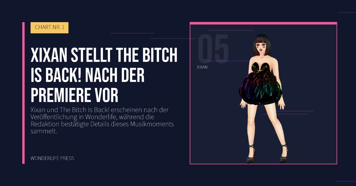 Wonderlife Press: Xixan stellt The Bitch Is Back! nach der Premiere vor. Künstlerporträt. CHART NR. 1.