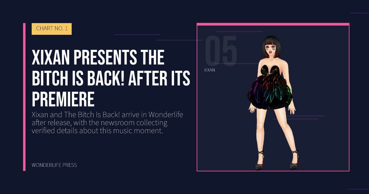 Wonderlife Press: Xixan presents The Bitch Is Back! after its premiere. artist portrait. CHART NO. 1.