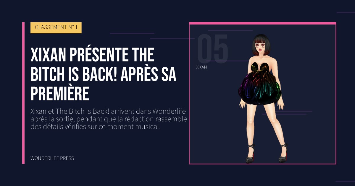 Wonderlife Press: Xixan présente The Bitch Is Back! après sa première. portrait des artistes. CLASSEMENT N° 1.