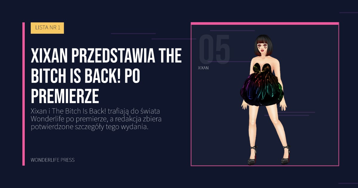 Wonderlife Press: Xixan przedstawia The Bitch Is Back! po premierze. portret artystów. LISTA NR 1.