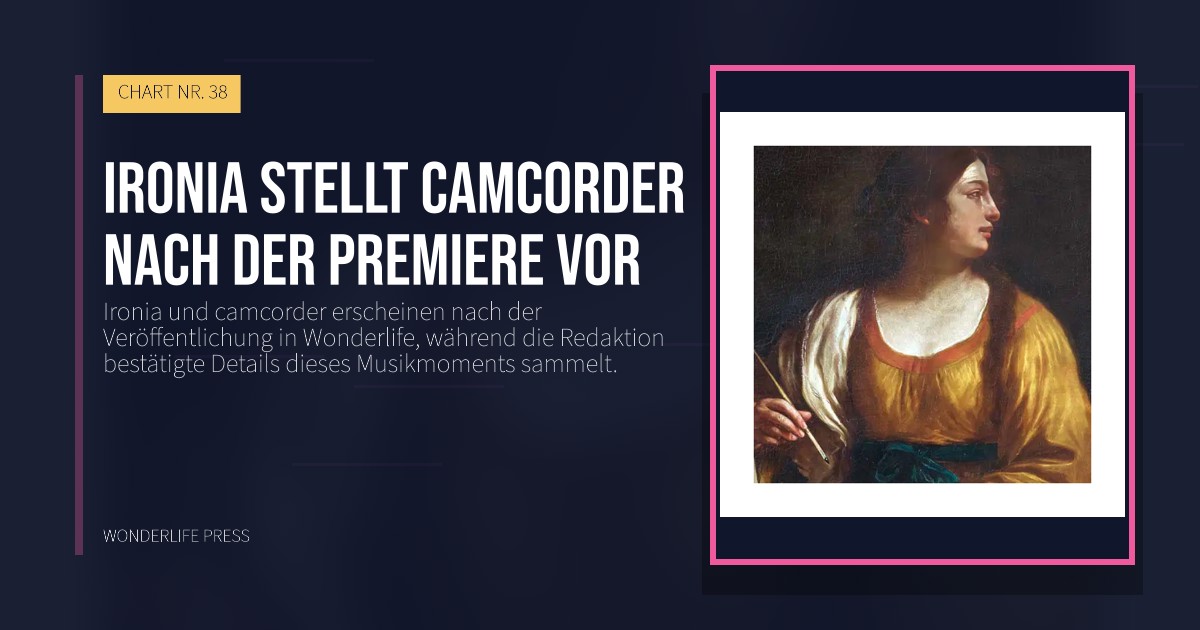 Wonderlife Press: Ironia stellt camcorder nach der Premiere vor. Veröffentlichungscover. CHART NR. 38.