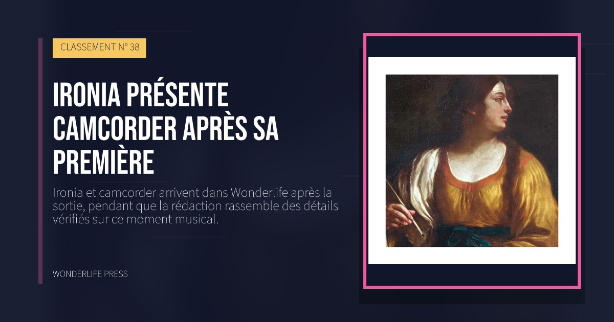 Wonderlife Press: Ironia présente camcorder après sa première. pochette de la sortie. CLASSEMENT N° 38.