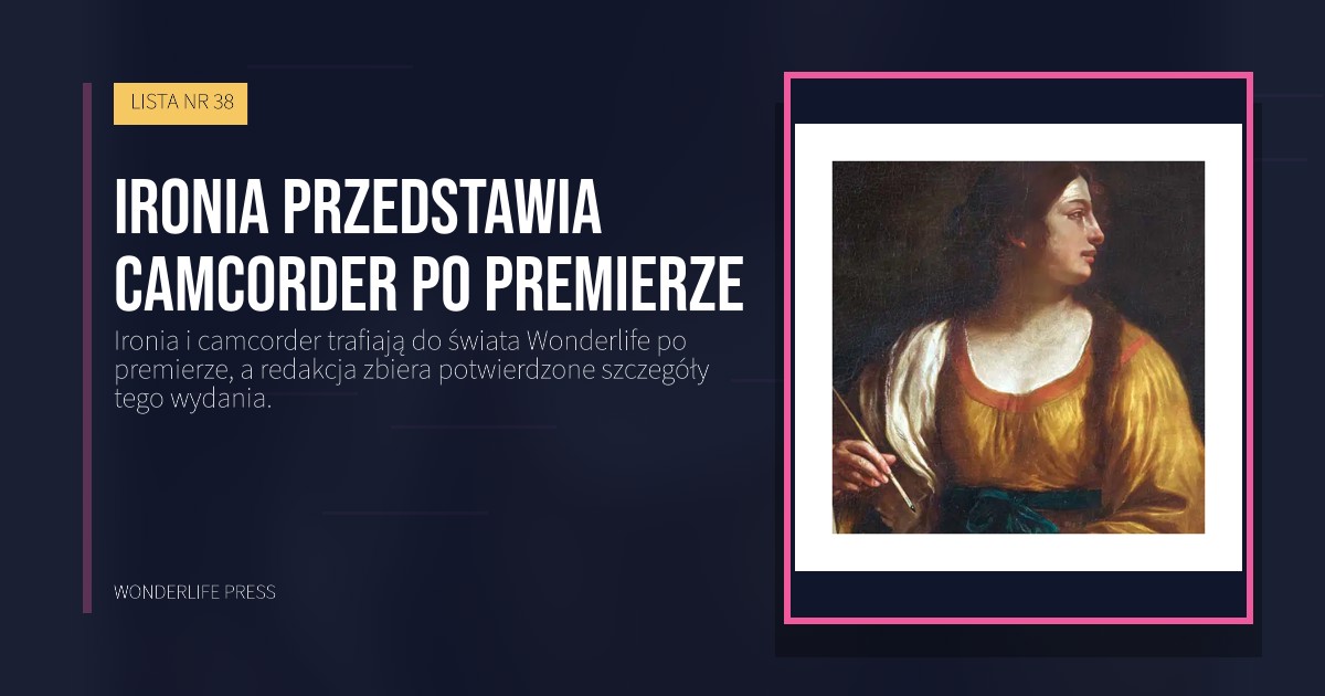 Wonderlife Press: Ironia przedstawia camcorder po premierze. okładka wydawnictwa. LISTA NR 38.
