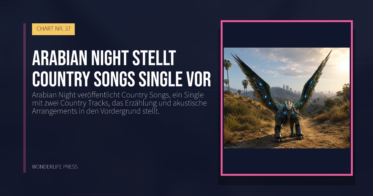 Wonderlife Press: Arabian Night stellt Country Songs Single vor. Veröffentlichungscover. CHART NR. 37.