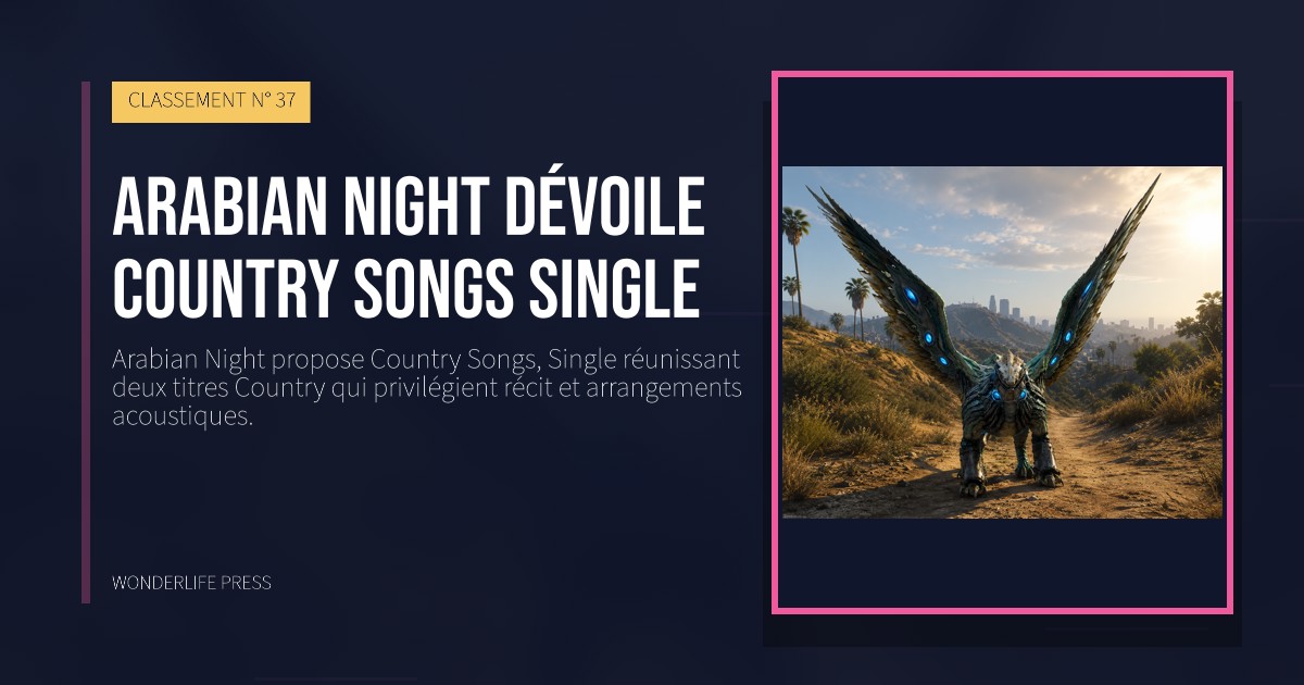 Wonderlife Press: Arabian Night dévoile Country Songs single. pochette de la sortie. CLASSEMENT N° 37.